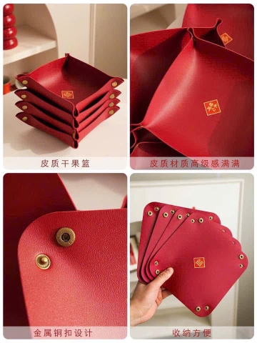 1 combo 4 Đĩa đa năng màu đỏ may mắn H26011501