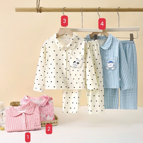 BỘ PIJAMA CỔ SEN BÉ GÁI H25101301