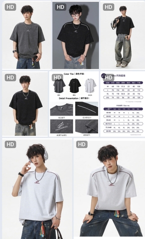 Áo thun phối viền vai City boy T26061101