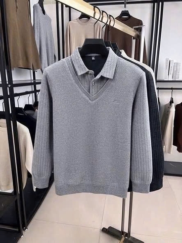 Áo len nhung cổ sơ mi H25111305