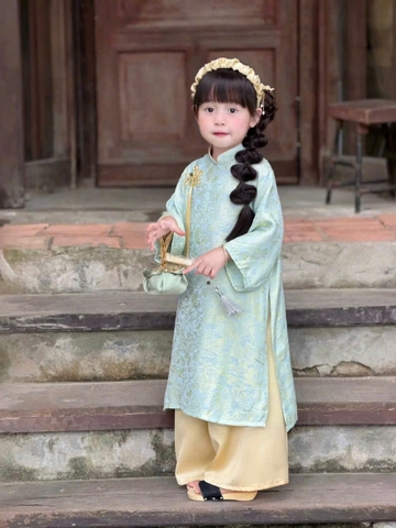 Bộ áo dài cách tân màu xanh C25122902