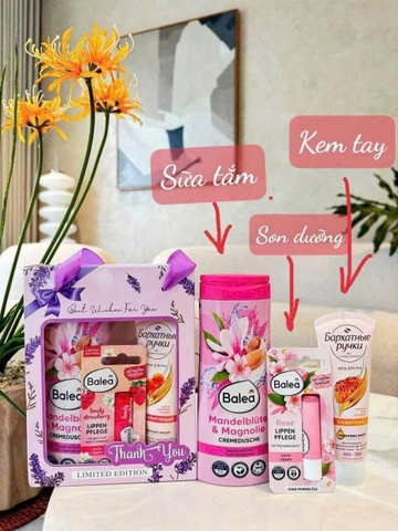 Set quà: sữa tắm + kem tay + son dưỡng C25100204