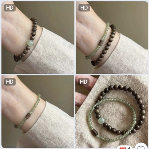 Set 2 Vòng tay Đàn Hương Mix Ngọc C26041901