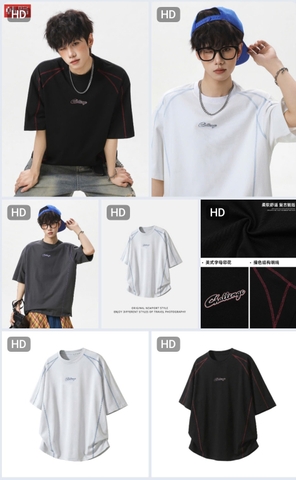 Áo thun cotton phối chỉ vai city Boy C26070606