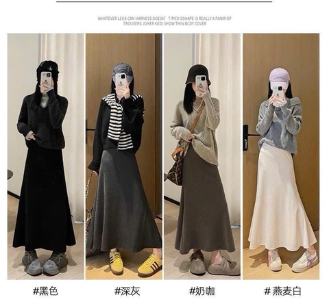 CHÂN VÁY LEN DÁNG DÀI H25121006