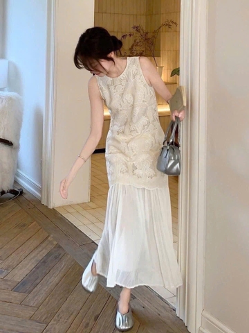 Váy ren trắng tiểu thư C26042702