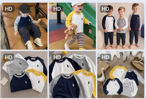 SET 4 ÁO DÀI TAY RAGLAN BÉ TRAI  H26071003