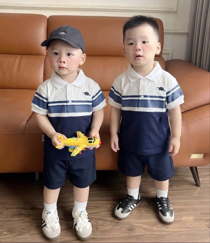 Set polo phối xanh navy trắng HQ26061244