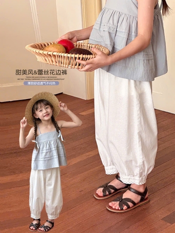 Quần thô mỏng dáng boom phối ren xinh nhà AMBB C26030105