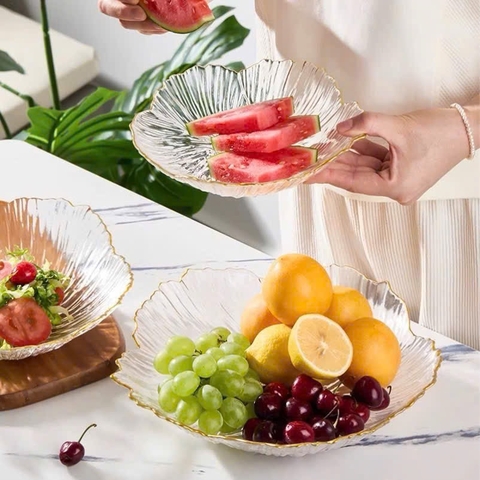 BỘ 3 ĐĨA HOA THỦY TINH VIỀN VÀNG C25110231