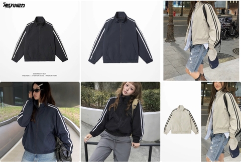 Áo khoác bomber kẻ NELLY H26101704