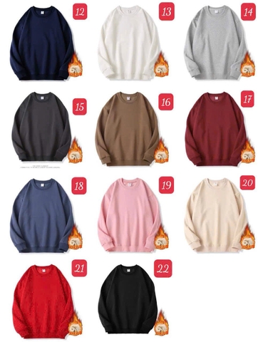 Áo nỉ da cá/ nỉ lót lông trơn (Mẫu 11-20) C24102908