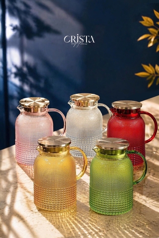 BÌNH THỦY TINH VÂN HẠT SƯƠNG MAI 1.5L CRISTA HOME, 60302