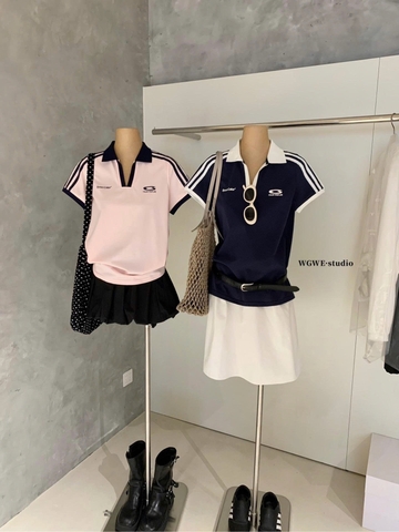 Áo polo dáng thể thao cổ V nhà Wgwe H26031008