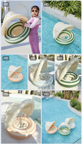 PHAO BƠI KÈM MÁI CHE DỄ THƯƠNG CHO BÉ H25060405