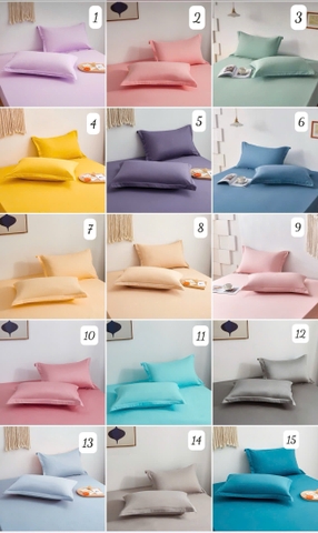 COMBO 2 CHIẾC VỎ GỐI COTTON MÀU TRƠN H25020605