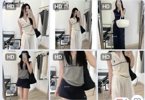 ÁO LEN CỔ POLO V SÁT NÁCH CACHE CACHE T26060304