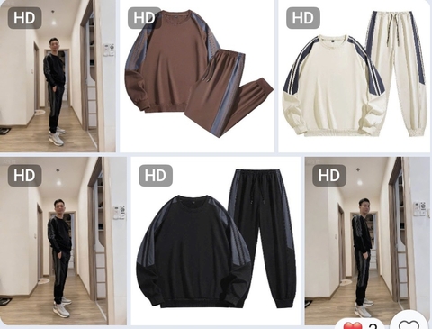 Bộ thể thao kẻ 3 màu nam T25103001