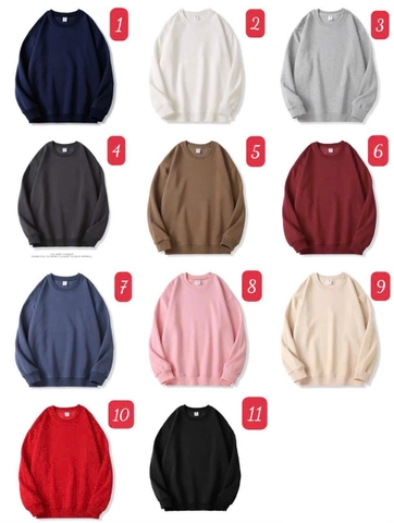 Áo nỉ da cá/ nỉ lót lông trơn (Mẫu 1-10) C24102908