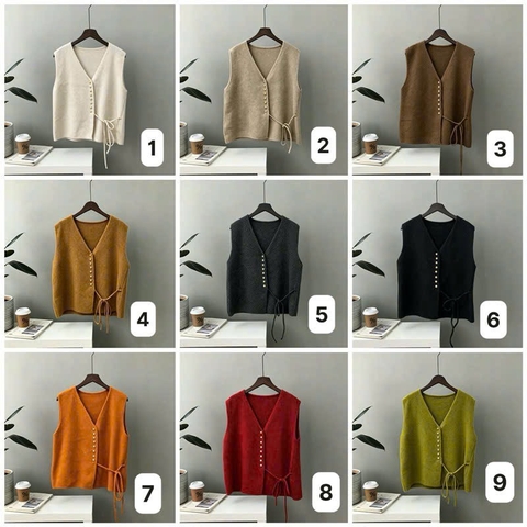 ÁO GILE LEN DỆT KIM CỔ V C26082702