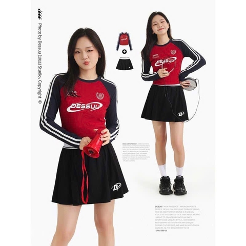 ÁO THUN PHỐI TAY NAVY DESU H26072306
