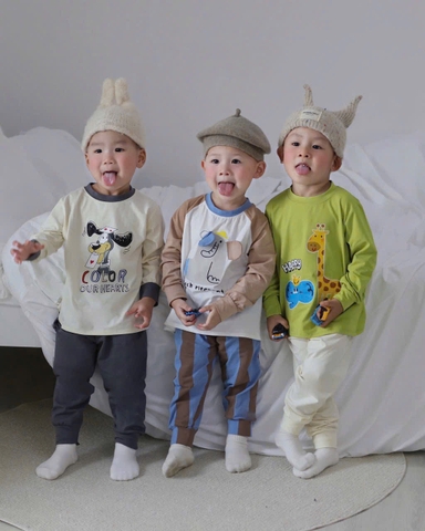 Combo 3 bộ dài tay dễ thương bé trai HQ26072140