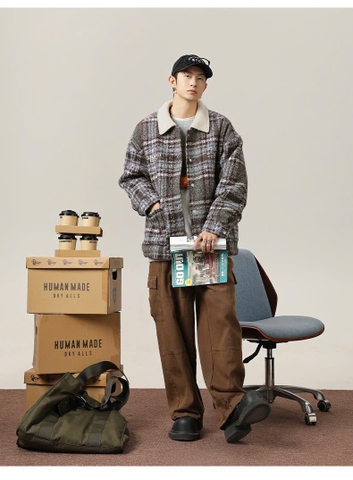 Áo khoác dạ lông kẻ Cityboy H25111906