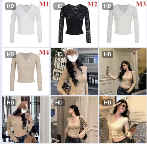 ÁO REN CỔ V MOSESQUEEN H26101602