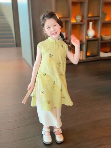 SET VÁY SƯỜN XÁM CHO BÉ GÁI T24120517