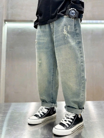 QUẦN JEAN BÉ TRAI PHỐI TÚI MÀU ĐẬM H24120517