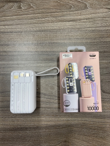 Sạc Dự Phòng 10.000mAh Softbank - Kèm 3 Dây Sạc BS07