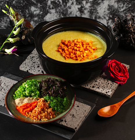 Cháo cá hồi đậu xanh