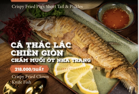 Cá Thác Lác Chiên Giòn Chấm Sốt Ớt Xanh