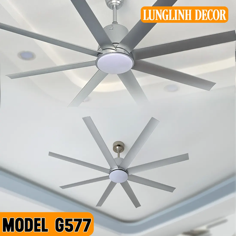 Quạt trần 8 Cánh siêu gió mạnh mẽ, phù hợp các trần cao và rất cao - MODEL G577