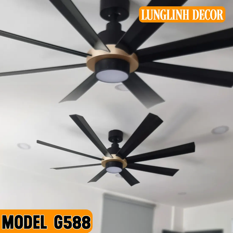 Quạt trần 8 Cánh ABS mạnh mẽ, Quái thú xé gió làm mát vượt trội - Model G588