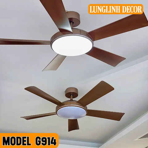 Quạt trần 5 cánh ABS dành cho chung cư, không gian nhỏ - Model G914
