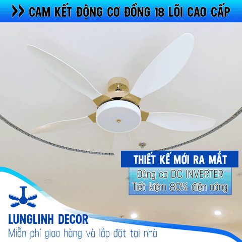 Quạt trần Golden Ring 5 Cánh ABS chống bụi - DC Inverter G594