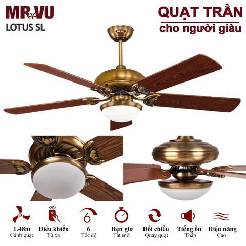Quạt trần Cổ điển lấy cảm hứng từ Hoa sen Việt Nam - LOTUS SL