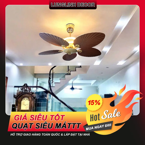 Quạt trần cánh lá, phong cách cổ điển, sang trọng - Model 905