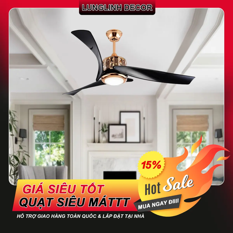 Quạt trần dấu ấn nghệ thuật - 3 Cánh ABS chống bụi - DC Inverter G903