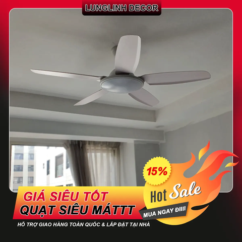 Quạt trần DCT Fan kết hợp đèn lớn - Thiết kế hiện đại - Cánh nhựa ABS DC Inverter DCT 810T