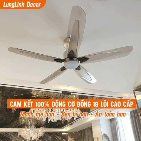 Quạt trần đèn Hiện đại – 5 Cánh – Cánh ABS – DC Inverter – Mã G566