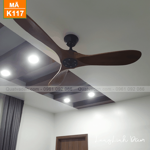 Quạt trần 3 Cánh - Gỗ tự nhiên - DC Inverter - Mã K117