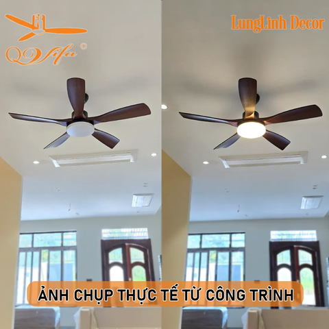 Quạt trần cao cấp cánh ABS siêu thực - Điều khiển bằng App điện thoại MODEL QVIFA-094