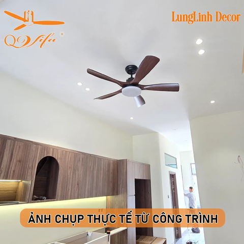 Quạt trần cao cấp cánh ABS siêu thực - Điều khiển bằng App điện thoại MODEL QVIFA-094