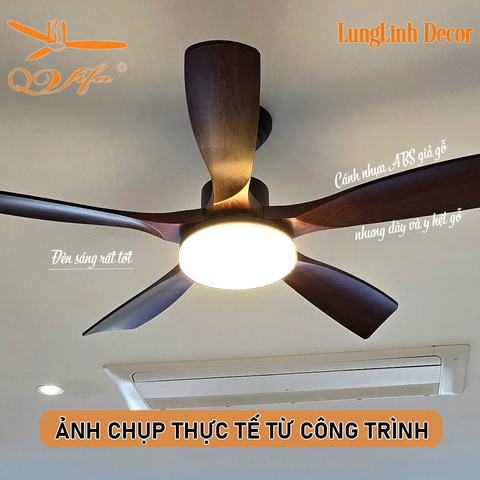 Quạt trần cao cấp cánh ABS siêu thực - Điều khiển bằng App điện thoại MODEL QVIFA-094