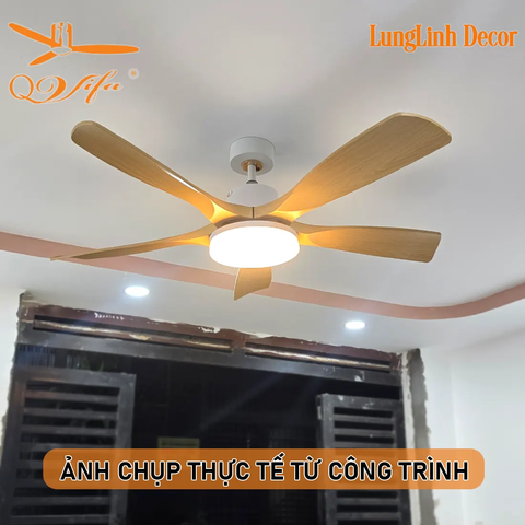 Quạt trần cao cấp cánh ABS siêu thực - Điều khiển bằng App điện thoại MODEL QVIFA-095