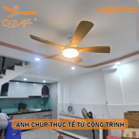 Quạt trần cao cấp cánh ABS siêu thực - Điều khiển bằng App điện thoại MODEL QVIFA-095