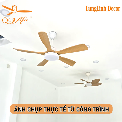 Quạt trần cao cấp cánh ABS siêu thực - Điều khiển bằng App điện thoại MODEL QVIFA-095