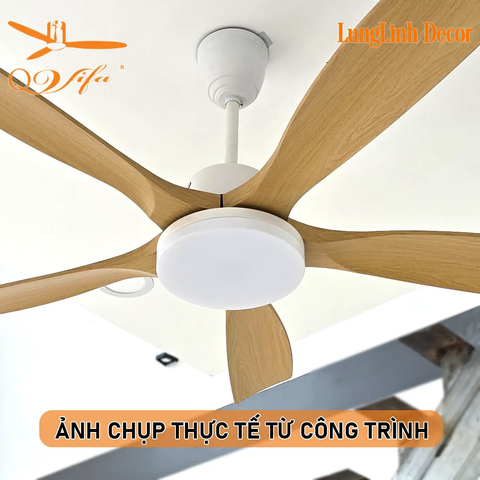 Quạt trần cao cấp cánh ABS siêu thực - Điều khiển bằng App điện thoại MODEL QVIFA-095